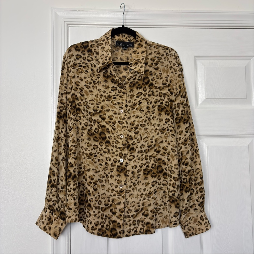 EUC Animal Print Silk Linda Allard Blouse